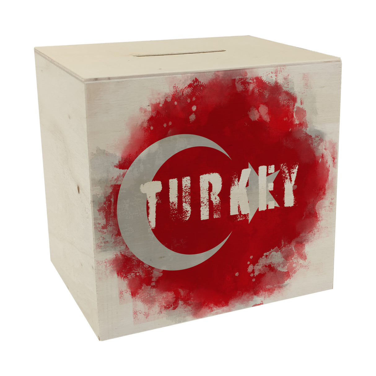 Spardose Türkei-Flagge im Used Look - Sparschwein für Urlauber
