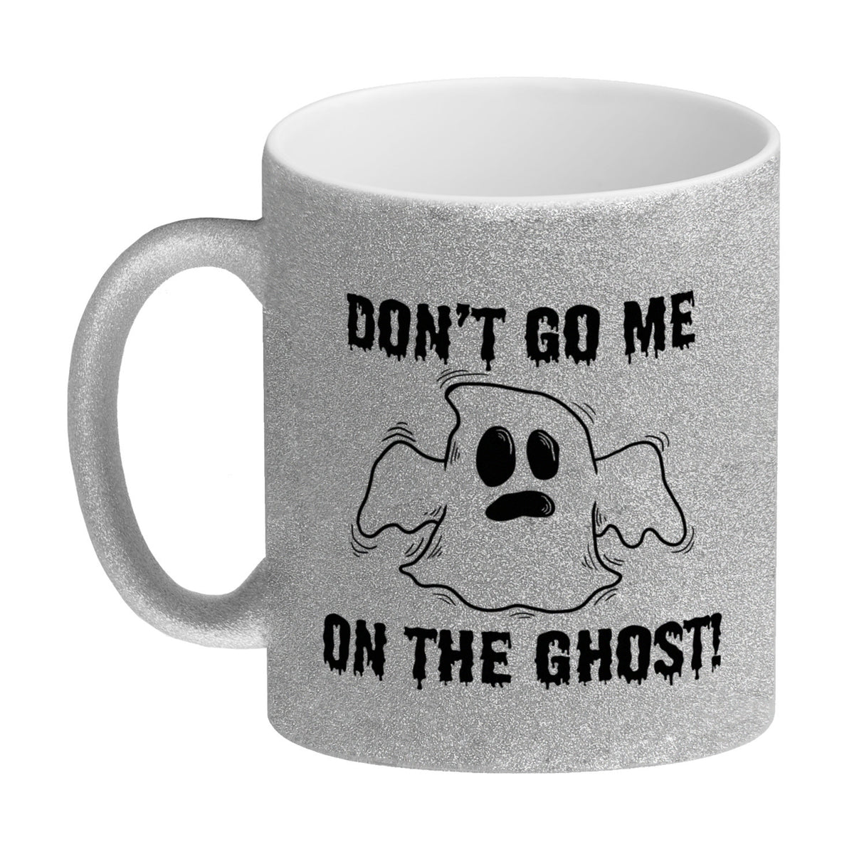 Kaffeebecher mit witzigem Geistermotiv und Spruch - Don't go me on the Ghost