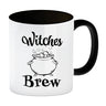 Kaffeebecher für Halloween mit Kessel-Motiv und Spruch - Witches Brew