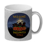 Kaffeebecher mit gruseligem Motiv und Spruch - Welcome in Halloween Town -