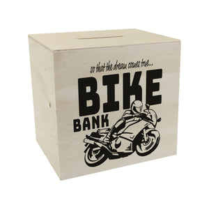 Bike Bank Spardose zum Thema Motorradkauf und Motorrad fahren