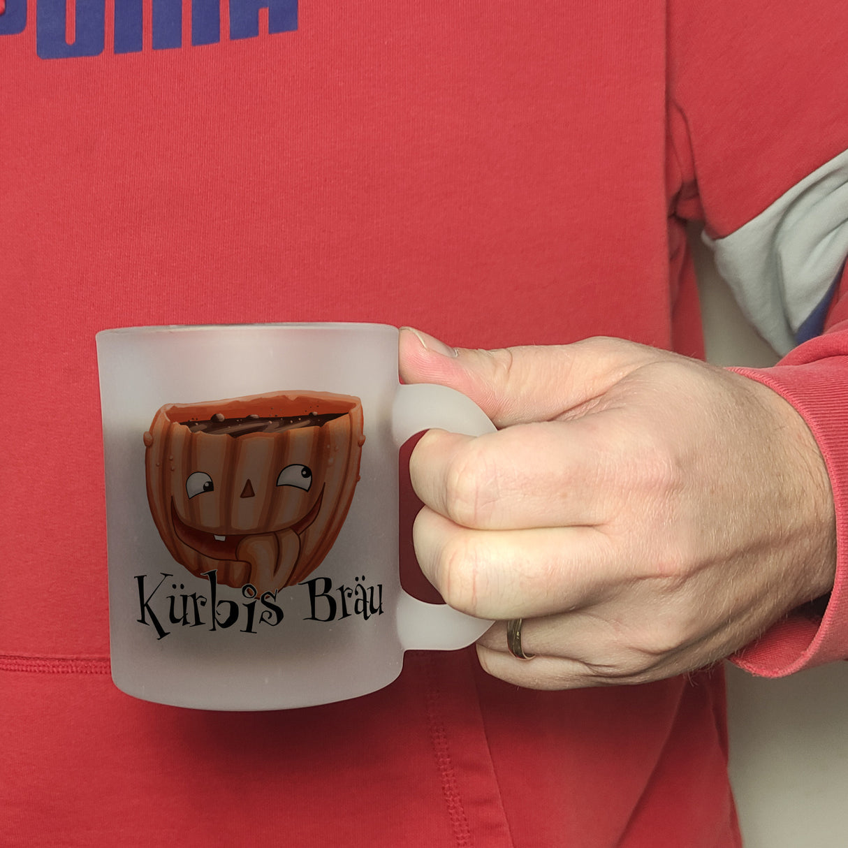 Kaffeetasse mit lustigem Kürbismotiv und Schriftzug - Kürbis Bräu