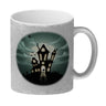 Kaffeetasse mit gruseligem Geisterhaus Motiv und Spruch - Happy Halloween