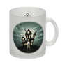 Kaffeetasse mit gruseligem Geisterhaus Motiv und Spruch - Happy Halloween