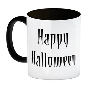 Kaffeetasse mit Totenköpfen und Kerzen - Happy Halloween