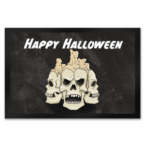 Fußmatte für Halloween mit Totenköpfen und Kerzen - Happy Halloween