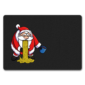 Fußmatte mit lustigem Weihnachtsmotiv - kotzender Weihnachtsmann