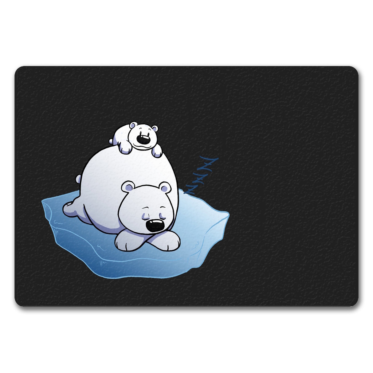 Fußmatte mit Winter Motiv von zwei schlafenden Eisbären auf einer Eisscholle