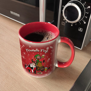 Frohes Fest mit lustigem Weihnachtsmotiv Kaffeebecher