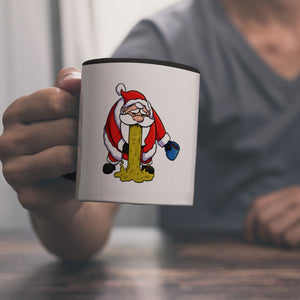 Kotzender Weihnachtsmann mit Glühweintasse Weihnachten Kaffeebecher