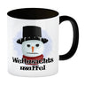 Weihnachtsmuffel witzige Kaffeetasse mit lustlosem Schneemann Motiv