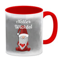 Netter Wichtel böser Wichtel Kaffeetasse für Weihnachten mit witzigen Wichteln