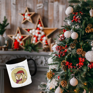 Frohe Weihnachten Kaffeebecher mit süßem Fuchs