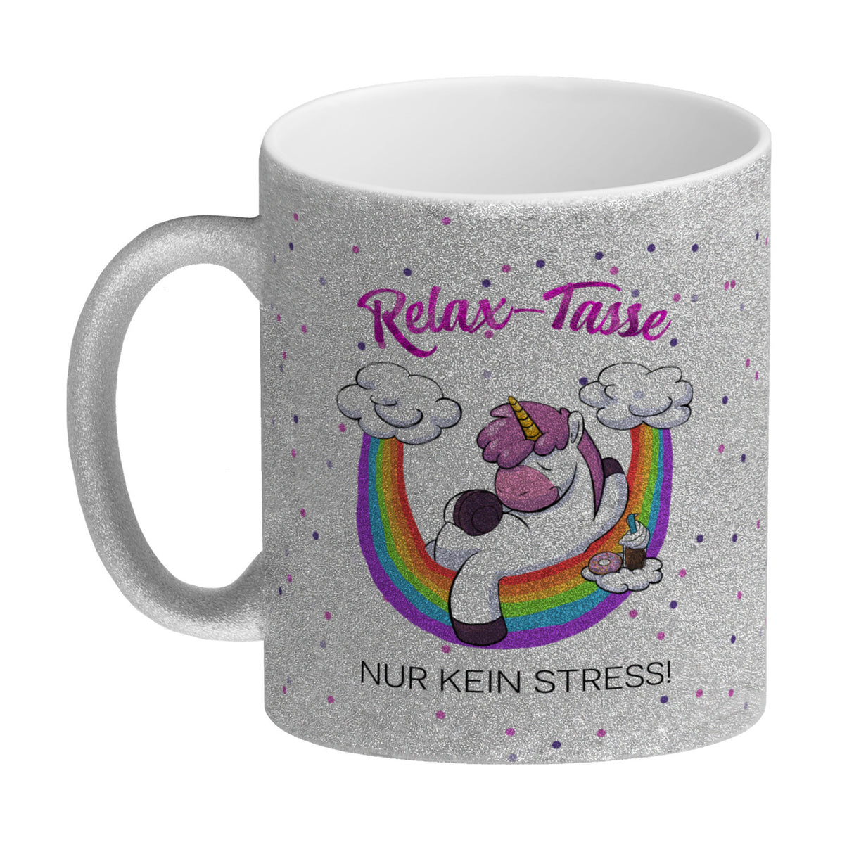 Relax-Tasse Einhorn mit Regenbogen Kaffeebecher