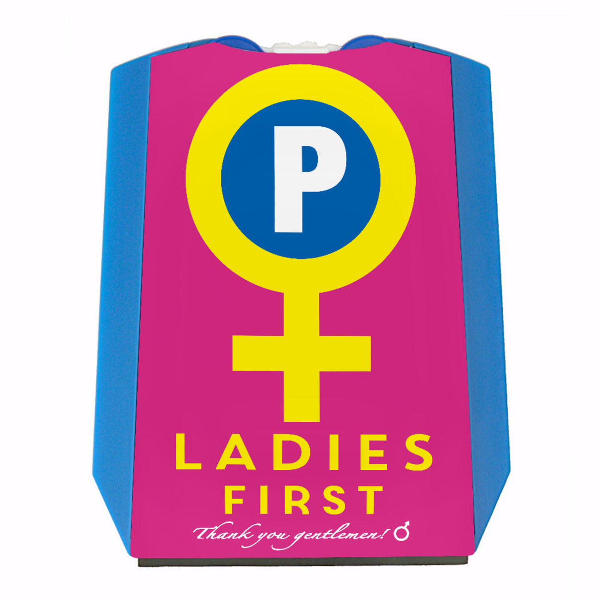 Venussymbol Ladies First Parkscheibe in Lila-Gelb mit 2 Einkaufswagenchips