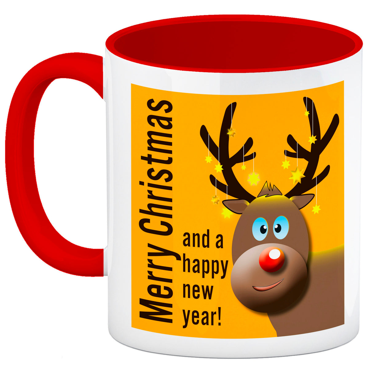 Rentier Motiv und Spruch Kaffeebecher zum Thema Weihnachten