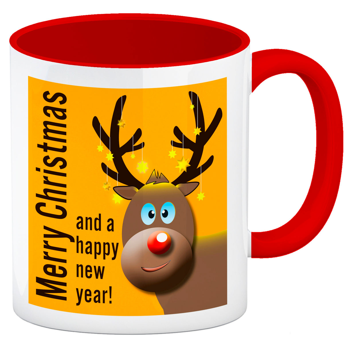 Rentier Motiv und Spruch Kaffeebecher zum Thema Weihnachten
