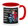 Weihnachten Biker Kaffeebecher mit Weihnachtsmann auf Motorrad