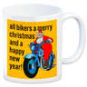 Weihnachten Biker Kaffeebecher mit Weihnachtsmann auf Motorrad