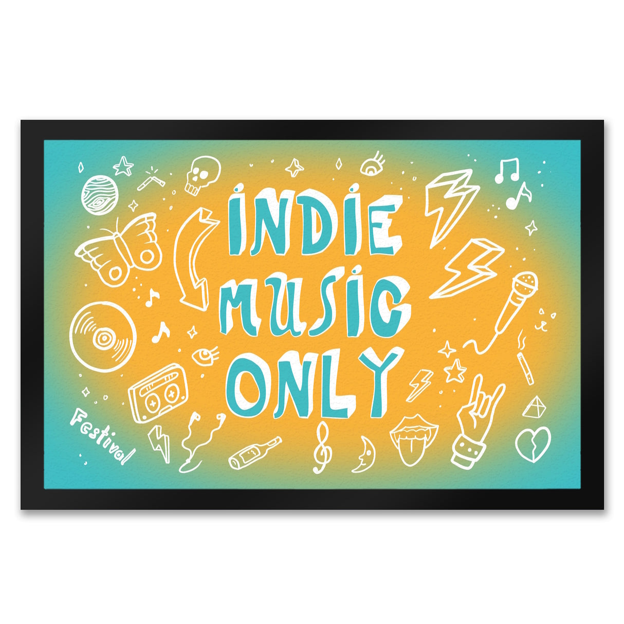 Indie Music Only Fußmatte für Indiefans und Festivalgänger