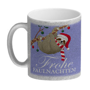 Frohe Faulnachten Kaffeebecher mit süßem weihnachtlichem Faultier