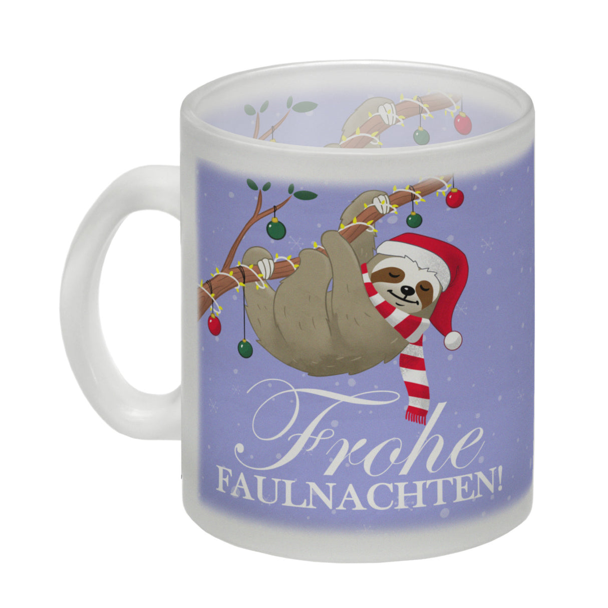 Frohe Faulnachten Kaffeebecher mit süßem weihnachtlichem Faultier