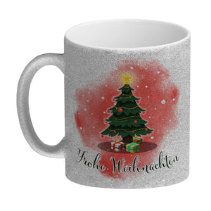 Frohe Weihnachten Kaffeebecher mit andächtigem Weihnachtsbaum