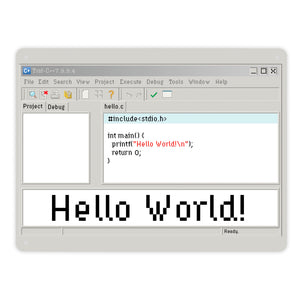 Hello World witziges Metallschild für Programmierer mit Quellcode