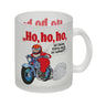 Kaffeebecher zum Thema Weihnachten mit Nikolaus auf dem Motorrad Motiv