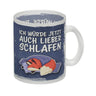 Ich würde jetzt auch lieber schlafen Kaffeebecher mit süßem Cartoon Fuchs