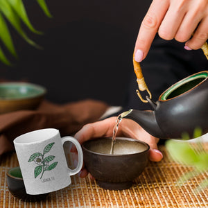 Grüner Tee Teetasse mit Teestrauch für Teetrinker