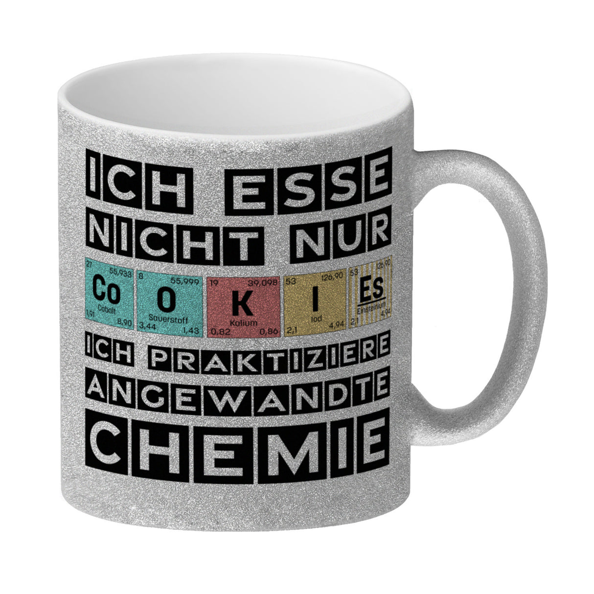 Cookies Kaffeetasse mit Spruch im Periodensystem für Chemiker