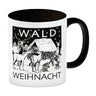 Kaffeebecher zum Thema Weihnachten im Wald -weiß