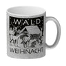 Kaffeebecher zum Thema Weihnachten im Wald -weiß