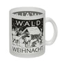 Kaffeebecher zum Thema Weihnachten im Wald -weiß