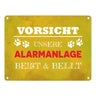 Vorsicht unsere Alarmanlage beißt & bellt Metallschild