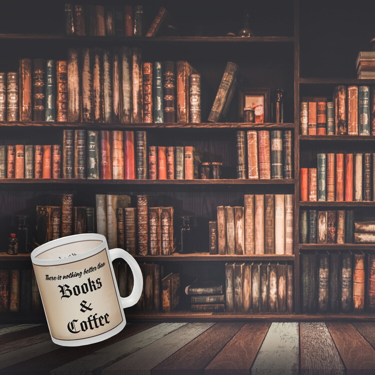 Büchernarr Kaffeebecher im Buchdesign mit Spruch
