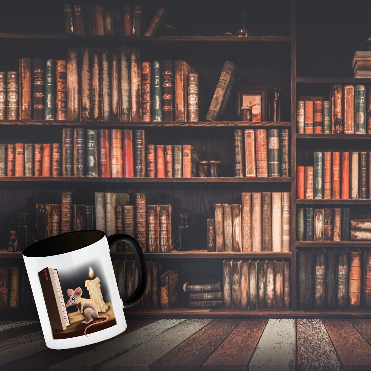 Leseratte und Buch Kaffeebecher mit niedlichem Nager