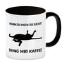 Bring mir Kaffee Kaffeetasse mit lustiger Katze