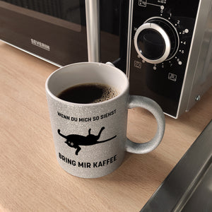 Bring mir Kaffee Kaffeetasse mit lustiger Katze