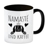 Namasté und Kaffee Kaffeebecher mit entspannendem Motiv