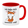 Ich liebe dich soooooo viel Kaffeebecher mit niedlichem Fuchs