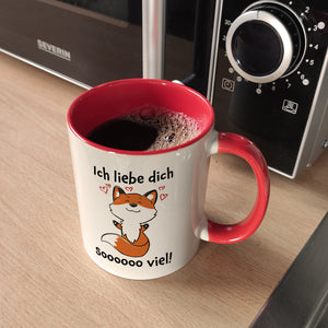 Ich liebe dich soooooo viel Kaffeebecher mit niedlichem Fuchs