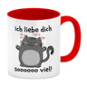 Ich liebe dich soooooo viel Kaffeebecher mit niedlicher Katze