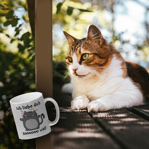Ich liebe dich soooooo viel Kaffeebecher mit niedlicher Katze