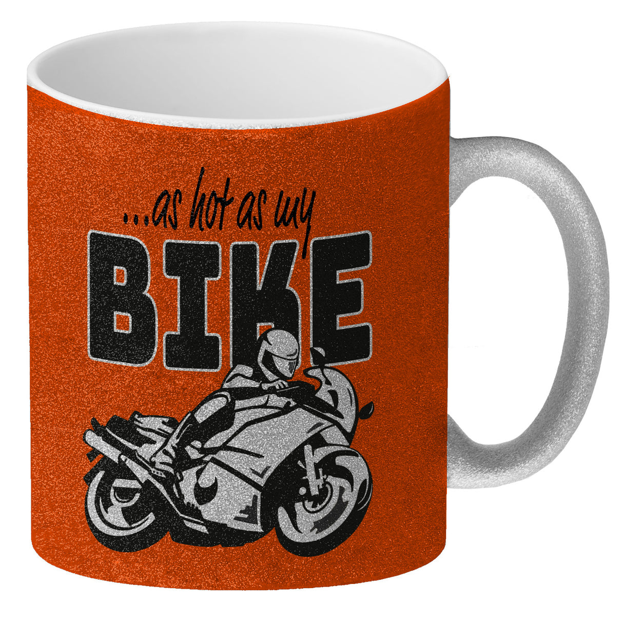 As hot as my Bike Kaffeebecher mit coolem Motorradfahrer Motiv in lila