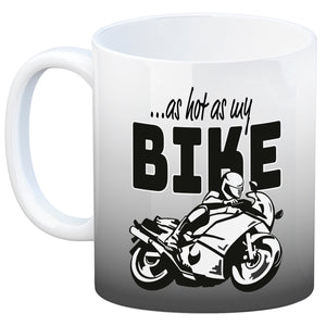 As hot as my Bike Kaffeebecher mit coolem Motorradfahrer Motiv in lila