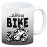 As hot as my Bike Kaffeebecher mit coolem Motorradfahrer Motiv in lila