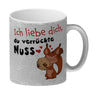 Ich liebe dich verrückte Nuss Kaffeebecher mit süßem Eichhörnchen