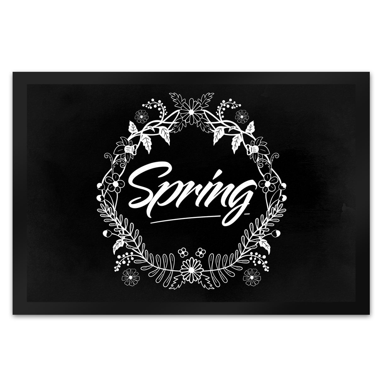 Spring - Frühling Fußmatte mit Blumenkranz